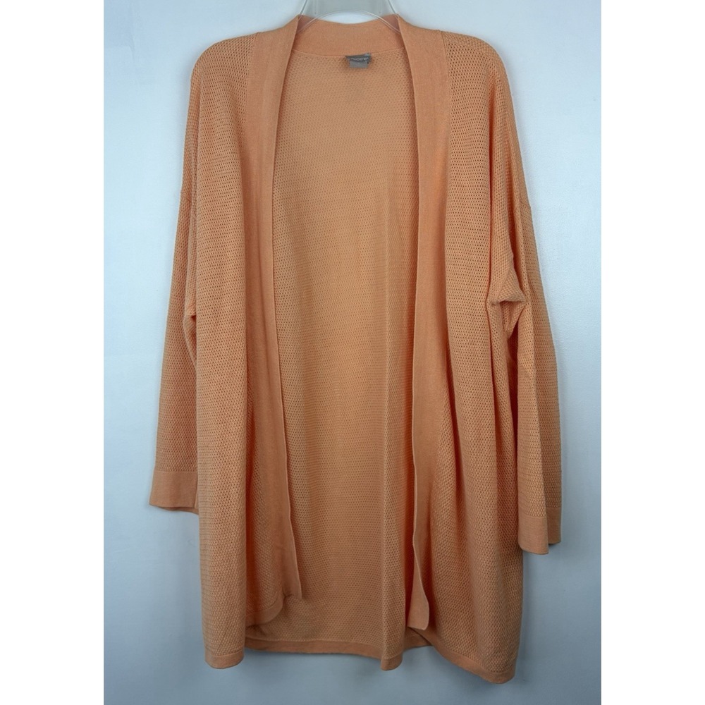 Chicos Cardigan Sweater Womens XL 3 Open KNit Lightweight 3/4 Sleeve Y2 Layer